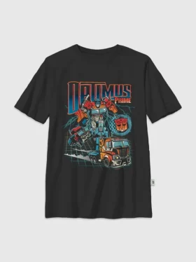T-shirt med grafiskt tryck för barn: Transformers Optimus Prime Speed