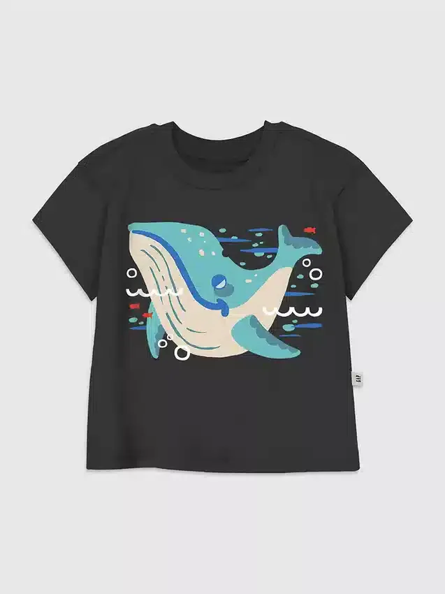 T-shirt med ”Its a Whale”-motiv för småbarn