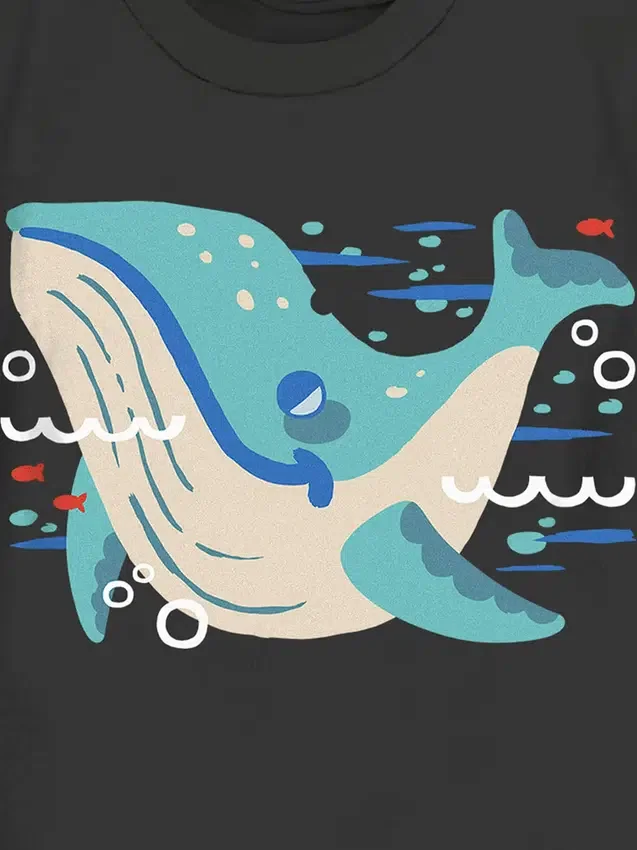 T-shirt med ”Its a Whale”-motiv för småbarn