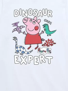T-shirt med kort ärm och Peppa Pig-motiv ”Dinosaur Expert” för småbarn