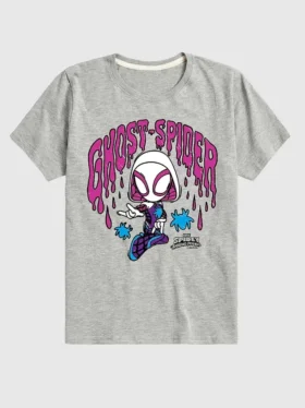 T-shirt med korta ärmar för småbarn med motiv av Marvel Scribble Ghost Spider