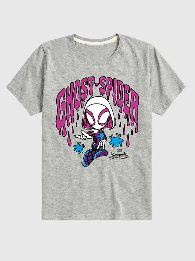 T-shirt med korta ärmar för småbarn med motiv av Marvel Scribble Ghost Spider