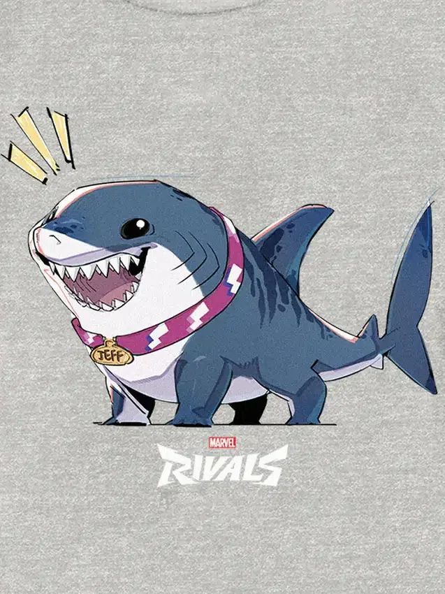 T-shirt med ”Marvel Rivals Jeff the Shark”-motiv för småbarn