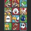 T-shirt med motiv av Nintendo-karaktärer i låda för småbarn