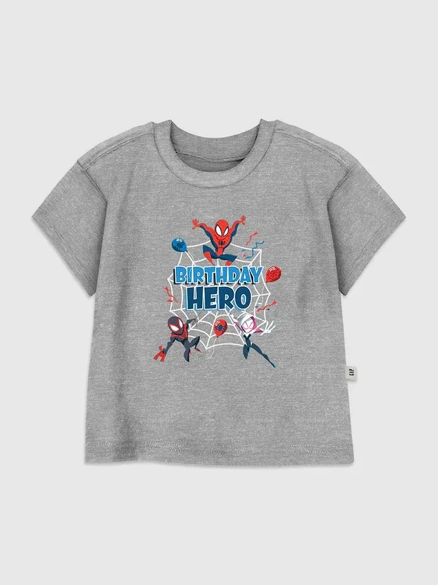 T-shirt med motiv: Spiderman Birthday Hero för småbarn