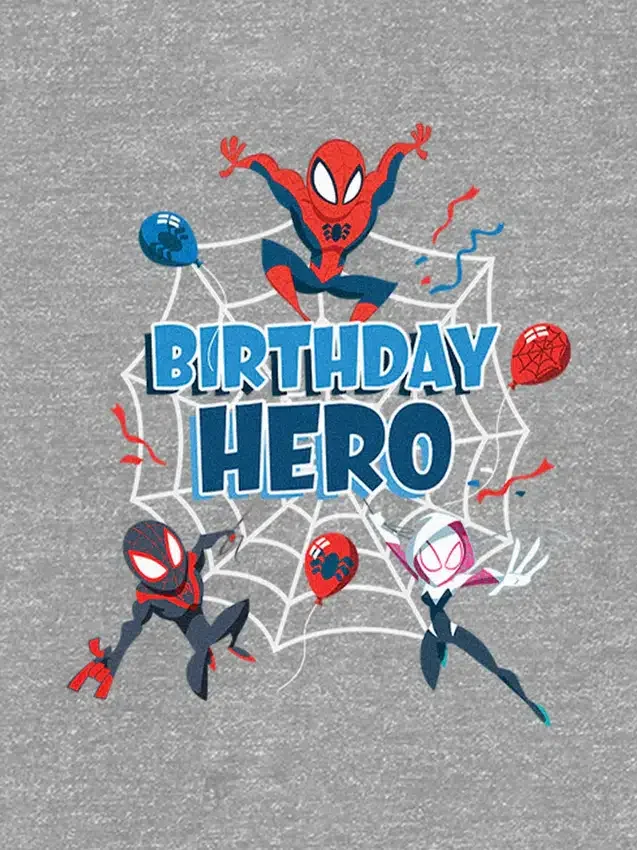 T-shirt med motiv: Spiderman Birthday Hero för småbarn