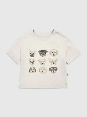 T-shirt med olika valpmotiv för småbarn