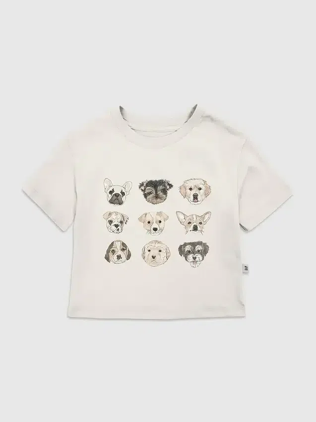 T-shirt med olika valpmotiv för småbarn