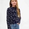 T-shirt med ribbad hög hals för barn