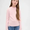 T-shirt med ribbad hög hals för barn