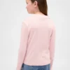T-shirt med ribbad hög hals för barn
