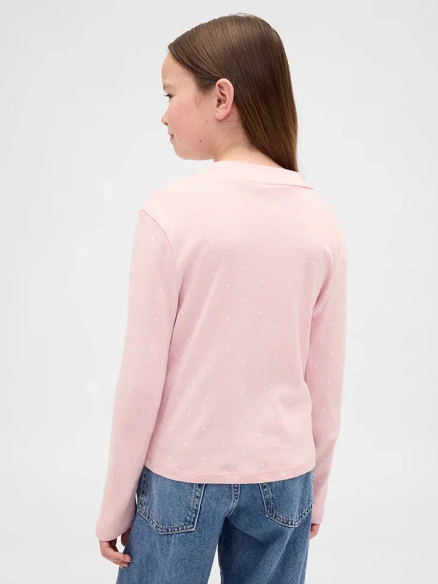 T-shirt med ribbad hög hals för barn