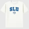 T-shirt med Saint Louis Universitys Arch Logo som sekundär grafik