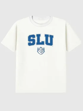 T-shirt med Saint Louis Universitys Arch Logo som sekundär grafik
