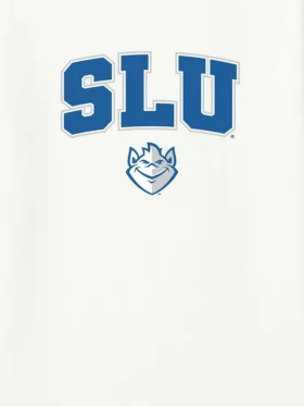 T-shirt med Saint Louis Universitys Arch Logo som sekundär grafik