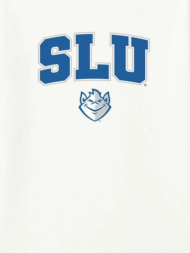 T-shirt med Saint Louis Universitys Arch Logo som sekundär grafik
