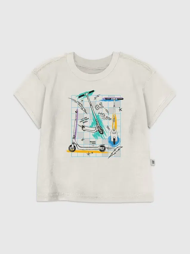 T-shirt med Scooter Grid-motiv för småbarn