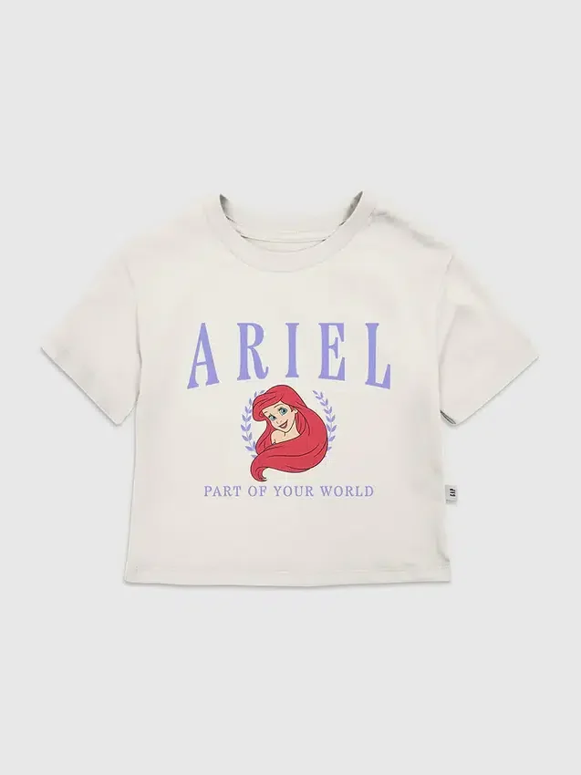 T-shirt med tryck för småbarn: Ariel Collegiate
