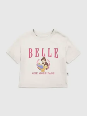 T-shirt med tryck för småbarn: Belle Collegiate