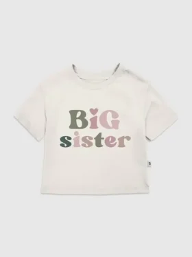 T-shirt med tryck för småbarn – Big Sister