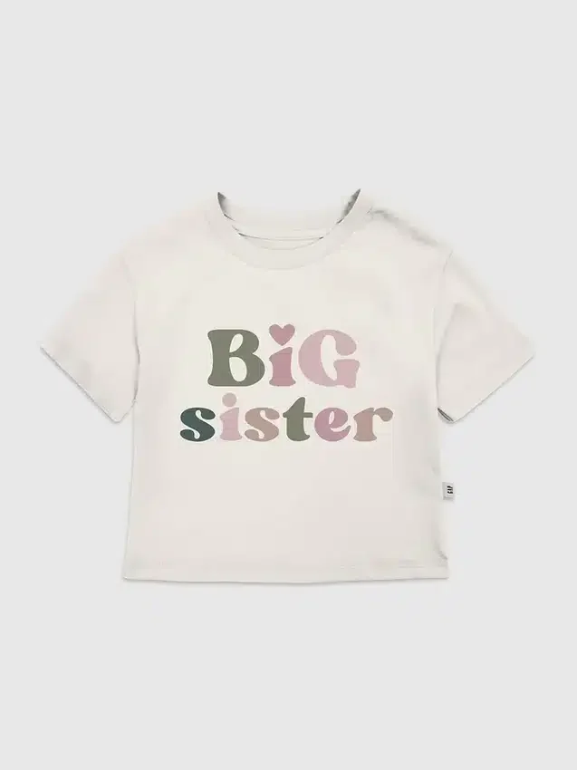 T-shirt med tryck för småbarn – Big Sister