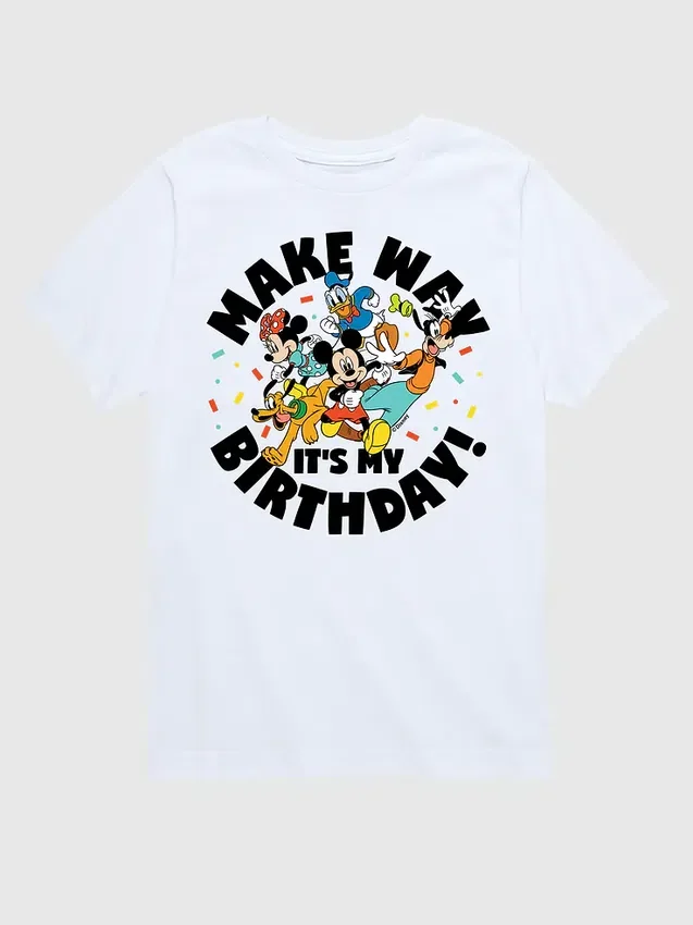 T-shirt med tryck för småbarn: Disney Make Way Its My Birthday