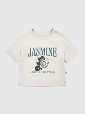 T-shirt med tryck för småbarn: Jasmine Collegiate