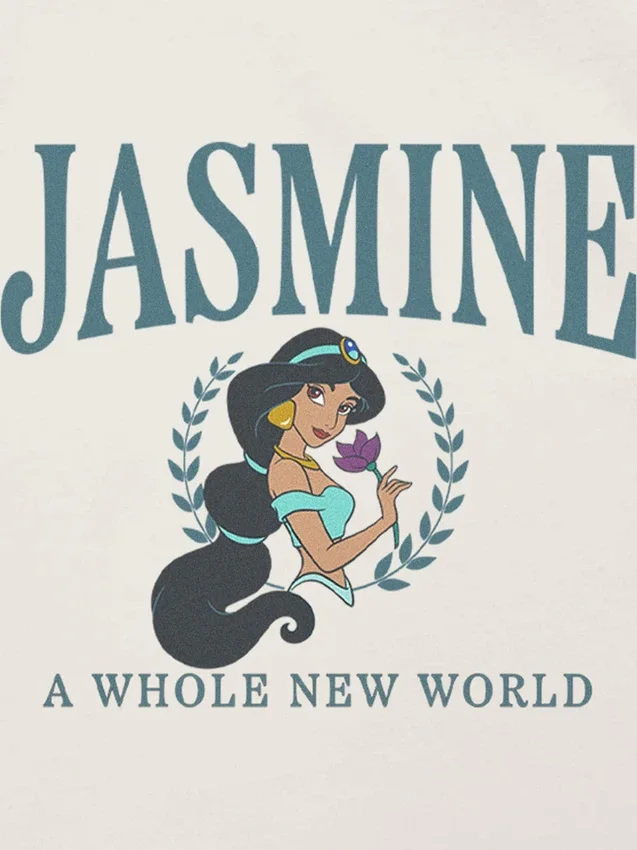 T-shirt med tryck för småbarn: Jasmine Collegiate