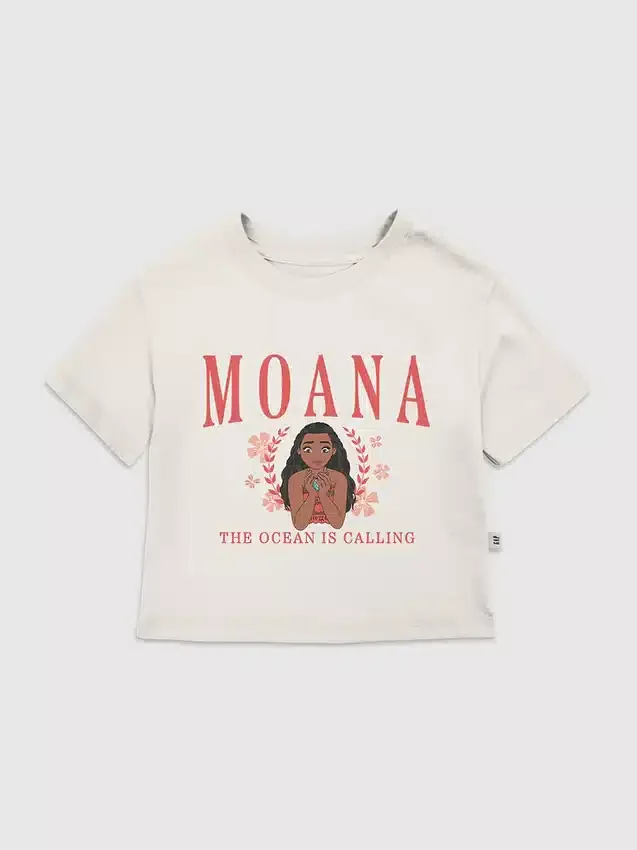 T-shirt med tryck för småbarn – Moana Collegiate