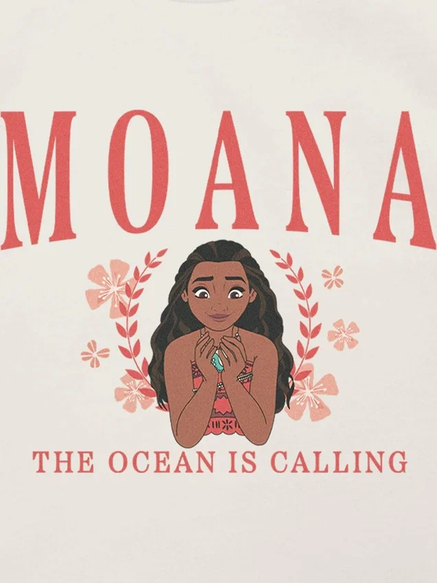 T-shirt med tryck för småbarn – Moana Collegiate