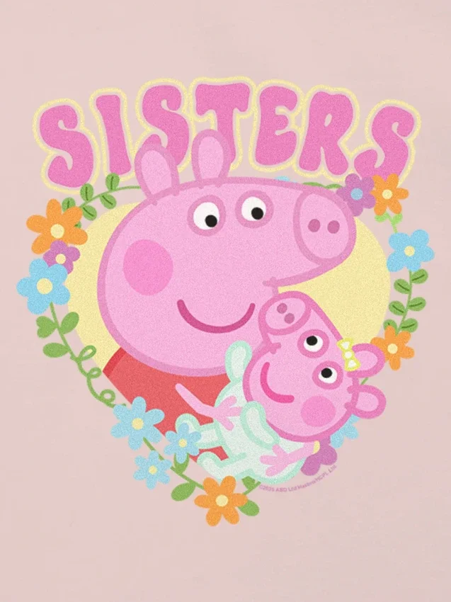 T-shirt med tryck för småbarn: Peppa Pig Sisters