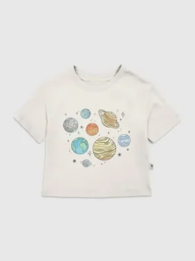 T-shirt med tryck för småbarn: Planets Jumble