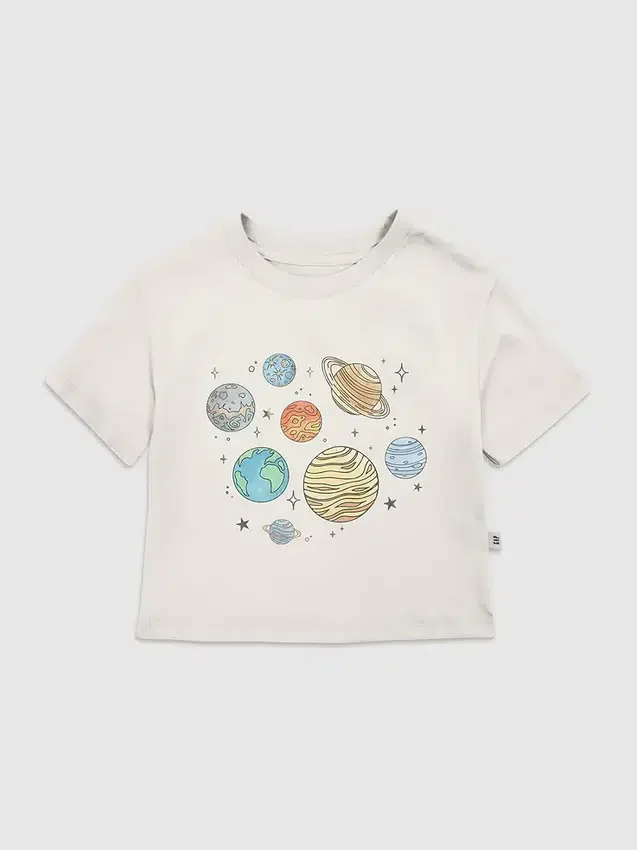 T-shirt med tryck för småbarn: Planets Jumble