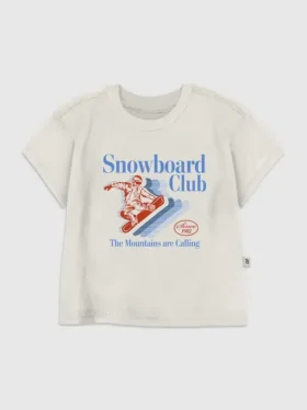 T-shirt med tryck för småbarn: Snowboard Club