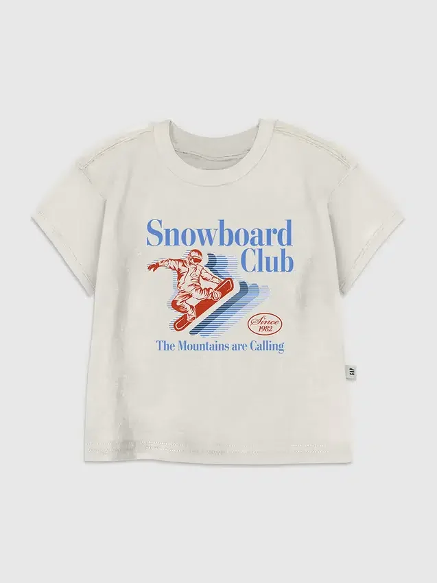 T-shirt med tryck för småbarn: Snowboard Club
