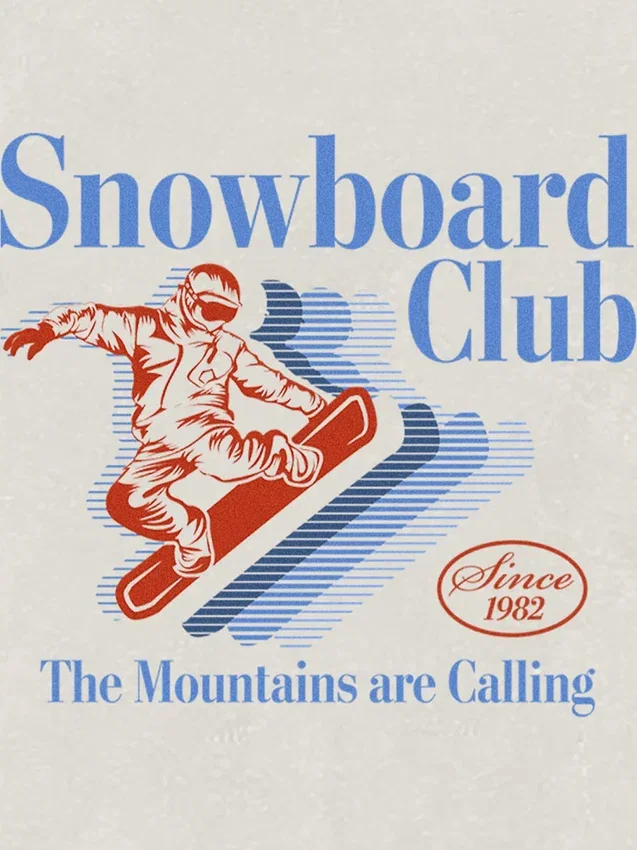 T-shirt med tryck för småbarn: Snowboard Club