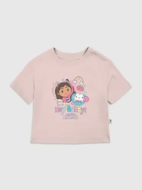 T-shirt med tryck ”Hey Gabby” från Gabbys Dollhouse för småbarn
