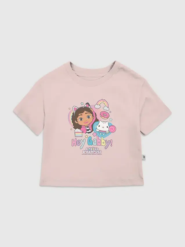 T-shirt med tryck ”Hey Gabby” från Gabbys Dollhouse för småbarn
