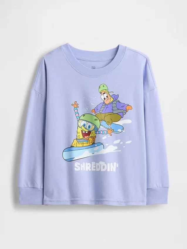 T-shirt med tryck och logotyp för Baby & Småbarn – Spongebob Squarepants