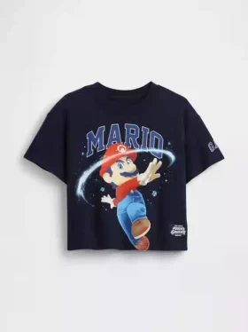 T-shirt med överdimensionerat tryck för småbarn – Super Mario