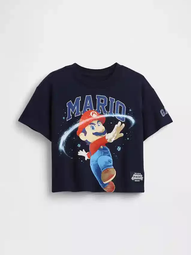 T-shirt med överdimensionerat tryck för småbarn – Super Mario
