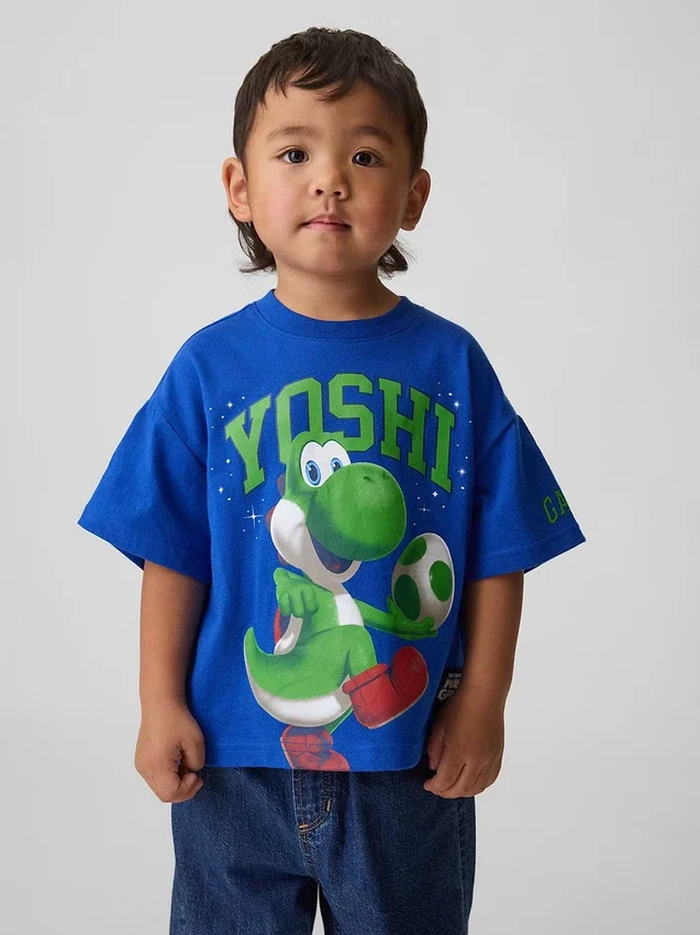 T-shirt med överdimensionerat tryck för småbarn – Super Mario