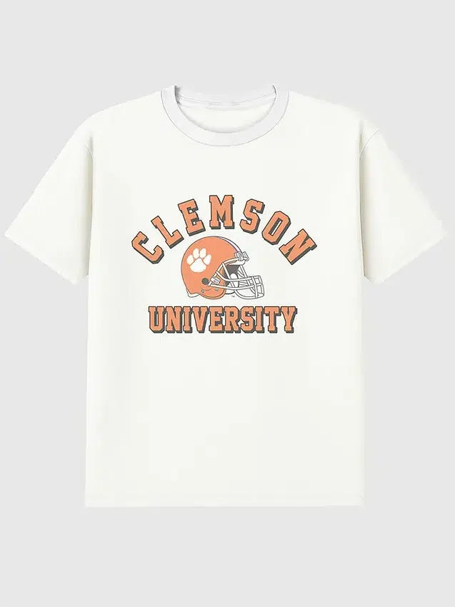 T-shirt med vintage-motiv från Clemson Universitys fotbollslag