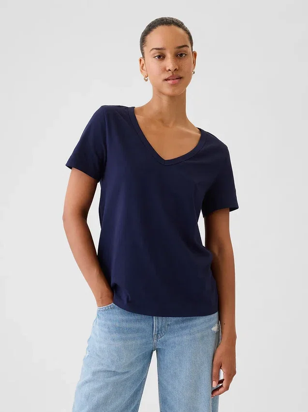 T-shirts i ekologisk bomull med V-ringning