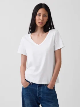 T-shirts i ekologisk bomull med V-ringning