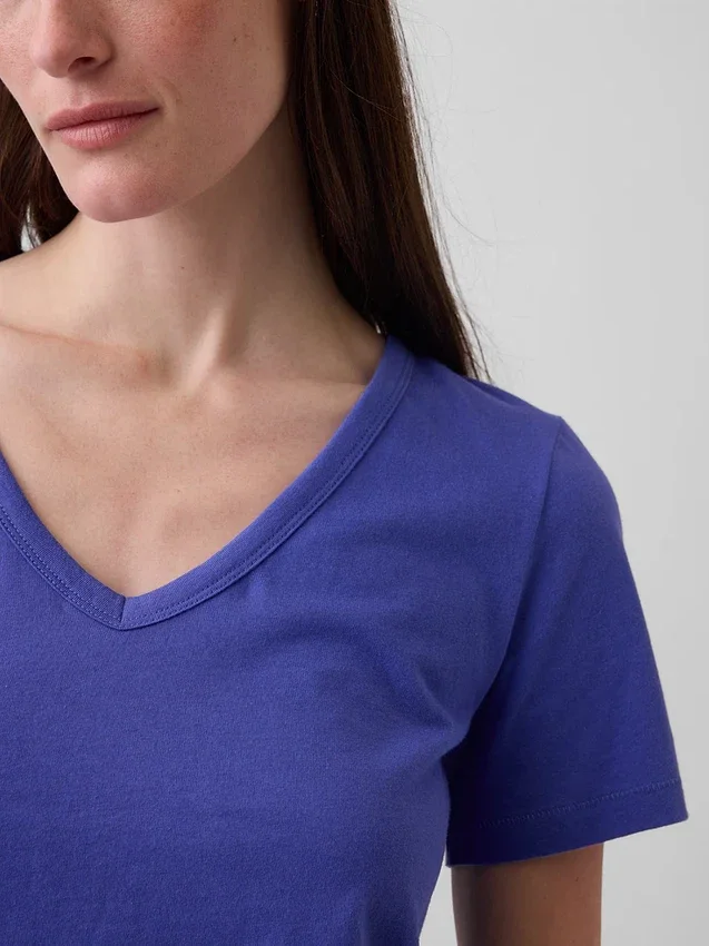 T-shirts i ekologisk bomull med V-ringning