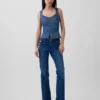 Tajt peplum-top i denim