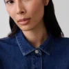 Tajt peplum-top i denim