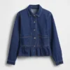 Tajt peplum-top i denim