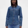 Tajt sittande lång denimjacka